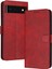 Toka Pu Deri ile Google Piksel 6 Saf Renk Kickstand Için Flip Case (Yurt Dışından) 1