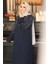 Boncuk Işlemeli Lacivert Tesettür Abaya 29110L 2