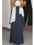 Boncuk Işlemeli Lacivert Tesettür Abaya 29110L 3