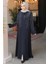 Boncuk Işlemeli Lacivert Tesettür Abaya 29111L 2