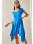 Saks Asimetrik V Yaka Örme Midi Elbise 5YXK6-48529-15 1