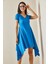 Saks Asimetrik V Yaka Örme Midi Elbise 5YXK6-48529-15 4