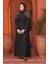Fermuarlı Siyah Tesettür Abaya 29108S 1
