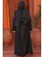 Fermuarlı Siyah Tesettür Abaya 29108S 3