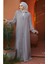 Boncuk Işlemeli Bej Tesettür Abaya 29110BEJ 2