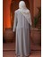 Boncuk Işlemeli Bej Tesettür Abaya 29110BEJ 3