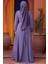 Drape Detaylı Lila Tesettür Abiye Elbise 4448LILA 2