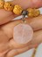 Pembe Kuvars Taşlı Rudraksha Tohum Kolye Dolama Bileklik 8mm (49732) 5