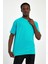 - Erkek Oversize Fit %100 Pamuk Kalın Dokulu Mavi T-shirt 1