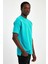 - Erkek Oversize Fit %100 Pamuk Kalın Dokulu Mavi T-shirt 2
