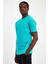 - Erkek Oversize Fit %100 Pamuk Kalın Dokulu Mavi T-shirt 3