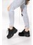 Günlük Kadın Spor Ayakkabı Yüksek Taban 6 cm Sneaker Siyah - Beyaz - Bej - Rugan - Süet 001 2