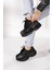 Günlük Kadın Spor Ayakkabı Yüksek Taban 6 cm Sneaker Siyah - Beyaz - Bej - Rugan - Süet 001 4
