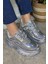 Günlük Kadın Spor Ayakkabı Yüksek Taban 6 cm Sneaker Siyah - Beyaz - Bej - Rugan - Süet 001 2