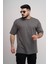 Erkek Over Size Basic Sade T-SHIRT%100 Pamuklu Kalın Dokulu Kumaş Bisiklet Yaka 3