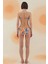 Tumble Abstract Floral Pattern Straplez Bağcıklı Bikini Takımı 3