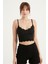 Dantel Detaylı Kaşkorse Crop Büstiyer Siyah 2116 4