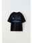 The Champ Peanuts Records Yazılı Köpek Baskılı Siyah Kız Çocuk T-Shirt 1
