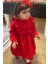 Fırfırlı Kırmızı Krep Kız Çocuk Bebek Doğum Günü Özel Gün Elbise 4