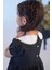 Dantel Detaylı Bebe Yaka Kız Çocuk Bebek Poplin Siyah Beyaz Elbise 2