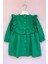 Fırfır ve Kurdele Detaylı Tasarım Yeşil Kız Çocuk Bebek Elbise 3