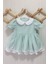 Su Yeşili Bebe Yaka Poplin Kız Çocuk Bebek Elbise 1