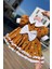 Fırfır Etek ve Broş Detaylı Kurabiye Cookie Kız Çocuk Bebek Pamuklu Elbise 1