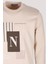Erkek Sweatshirt Bej Relaxed Fit Double Face N Aplike Sargı Nakış Logo Detaylı Crewneck Ncs Jeans 1649 2