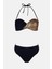 4600 Gold Yaldız Desenli Straplez Bikini Takımı 5