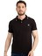 Erkek Siyah Polo Yaka Biyeli Yazlık Pamuklu Kısa Kollu T Shirt 1