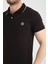 Erkek Siyah Polo Yaka Biyeli Yazlık Pamuklu Kısa Kollu T Shirt 4