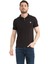 Erkek Net Siyah Polo Yaka Yazlık Pamuklu Kısa Kollu T Shirt 1