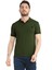 Erkek Yağ Yeşili Polo Yaka Yazlık Pamuklu Kısa Kollu T Shirt 2