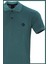 Erkek Koyu Turkuaz Polo Yaka Biyeli Yazlık Pamuklu Kısa Kollu T Shirt 1