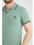 Erkek Yosun Yeşili Polo Yaka Biyeli Yazlık Pamuklu Kısa Kollu T Shirt 4