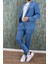 Erkek Slim Fit Mono Yaka Yarım Astar Açık Mavi Takım Elbise 1