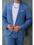 Erkek Slim Fit Mono Yaka Yarım Astar Açık Mavi Takım Elbise 2