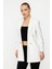 Kadın Büzgülü Kol Blazer Ceket 5062 Ekru 2