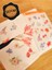 - Şeffaf Floral & Leaf Temalı Laptop Notebook Telefon Tablet Ajanda Sticker Seti 2