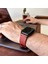 Apple Watch Uyumlu Deri Saat Kordonu Kırmızı 5