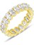 Gümüş Altın Yaldızlı Oval Baget Kesim Zirkon Taşlı Tamtur Yüzük SGTL12218GOLD 1