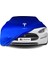 Tesla Model S (2016-2021) Araba Brandası Logolu Mavi Kumaş Penye Oto Branda 1