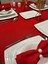 Meral Kurşun Collectionn Polyester Keten Dertsiz Masa Örtüsü Kırmızı 3