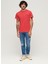 Bisiklet Yaka Düz Kırmızı Erkek T-Shirt M1011927A4FE_ESSENTIAL Logo Emb Tee 1