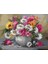 Gri Vazo ve Çiçekler Sayılarla Boyama Seti 60X75 cm ( Tuval Şasesine Gerili) 1