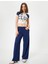 Crop Spor Tişört Kolej Baskılı Bisiklet Yaka Slim Fit 2