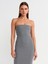 91127 Straplez Midi Elbise-Antrasit 3