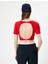 Crop Tişört Slim Fit Kısa Kollu Bisiklet Yaka Kaşkorse Renk Kontrastlı 4