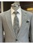 İtalyan stil slim fit ceket yelek pantolon takım elbise gri T10332 2