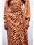 Zebra Desenli Saten Etek - Camel 5